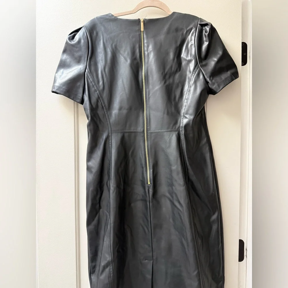 Calvin Klein Collection Leather Midi Dress - Picture 2 of 2